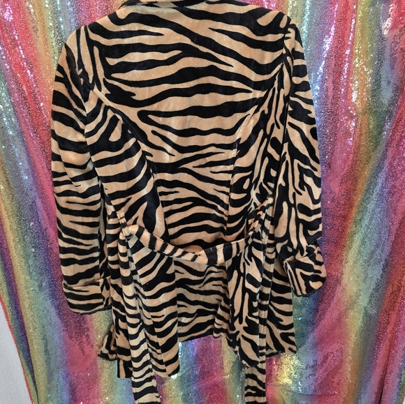 Tiger Print Trenchcoat Jacket Medium - Picture 7 of 8